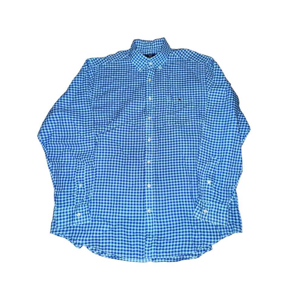 Vineyard Vines Slim Fit Tucker Shirt Men's Size XL Blue Plaid L/S Pocket